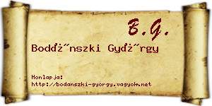 Bodánszki György névjegykártya